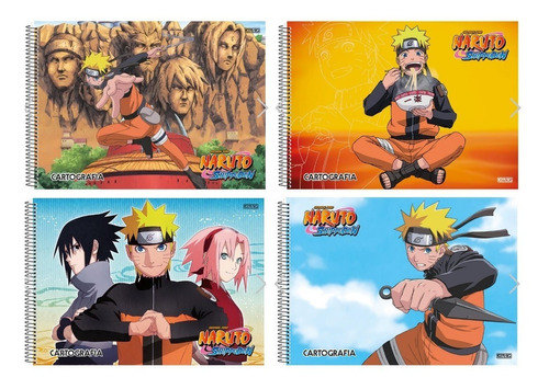 Caderno Desenho 60 Fls Naruto Novo Capas Sortidas Original
